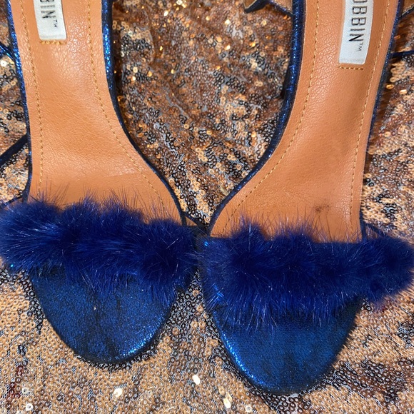 Cape Robbin Shoes - CAPE RIBBON Metallic Blue Lace Up Heels